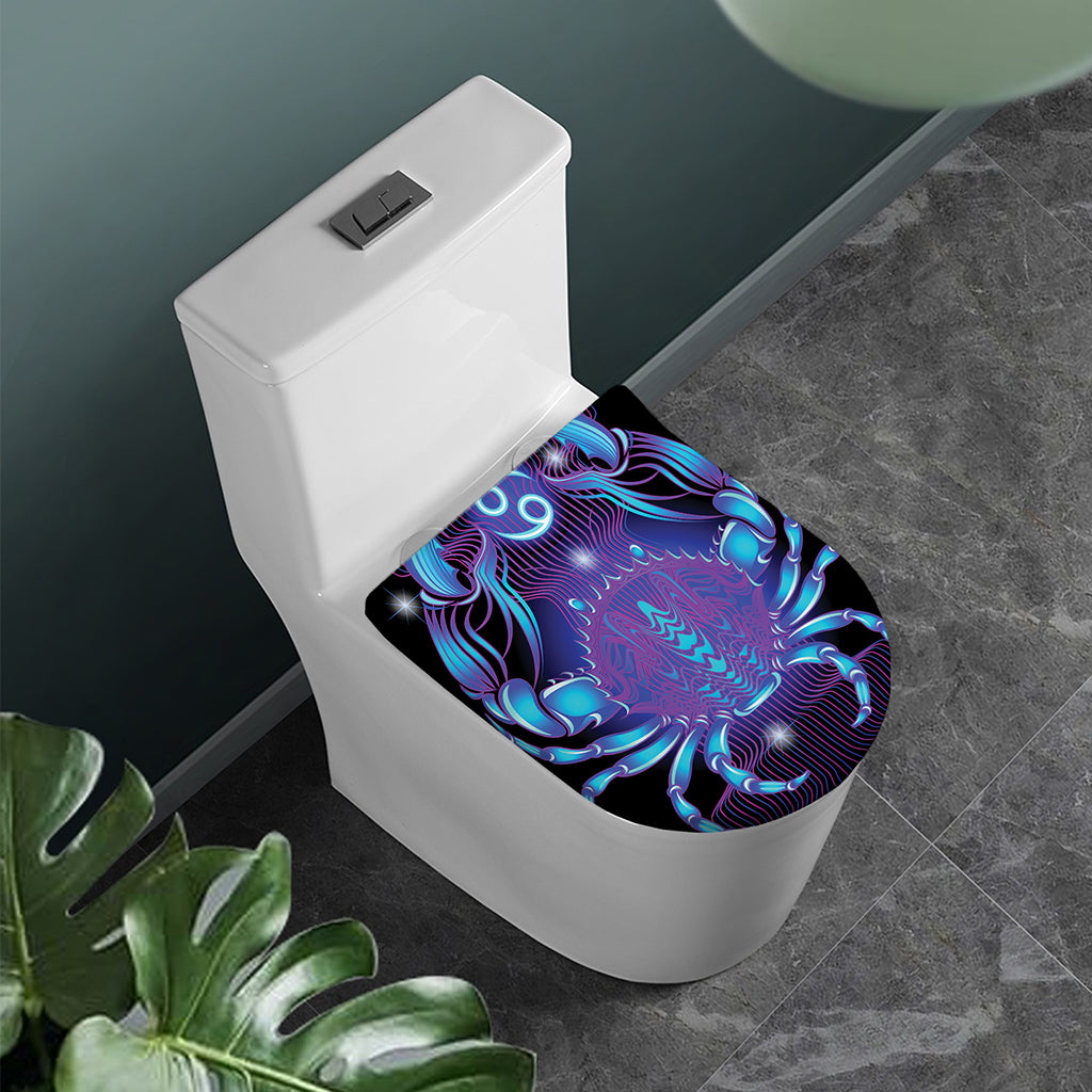 Dark Cancer Zodiac Sign Print Toilet Lid Cover