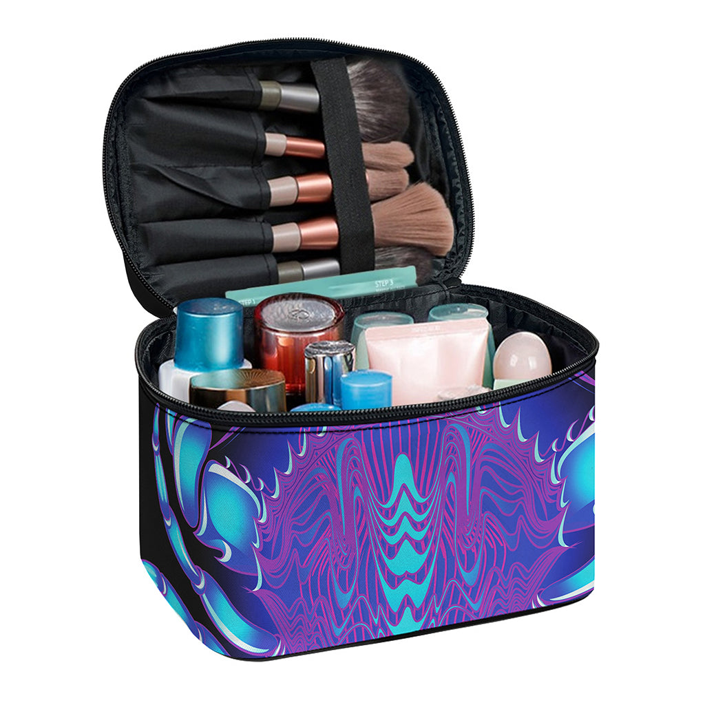 Dark Cancer Zodiac Sign Print Travel Makeup Bag