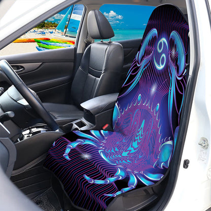 Dark Cancer Zodiac Sign Print Waterproof Car Seat Cover