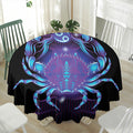 Dark Cancer Zodiac Sign Print Waterproof Round Tablecloth