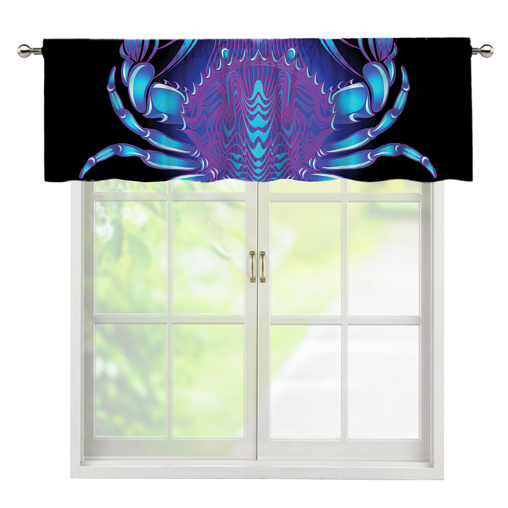Dark Cancer Zodiac Sign Print Window Valance