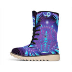 Dark Cancer Zodiac Sign Print Winter Boots