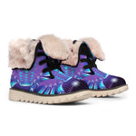 Dark Cancer Zodiac Sign Print Winter Boots