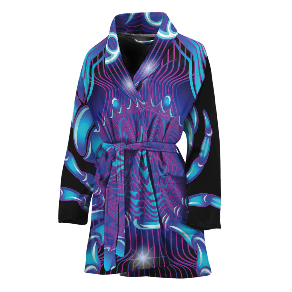 Dark Cancer Zodiac Sign Print Women's Bathrobe