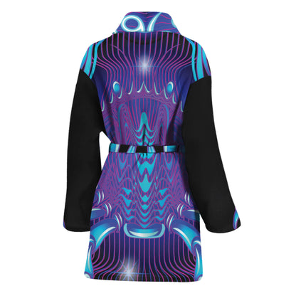 Dark Cancer Zodiac Sign Print Women's Bathrobe
