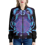 Dark Cancer Zodiac Sign Print Women's Bomber Jacket