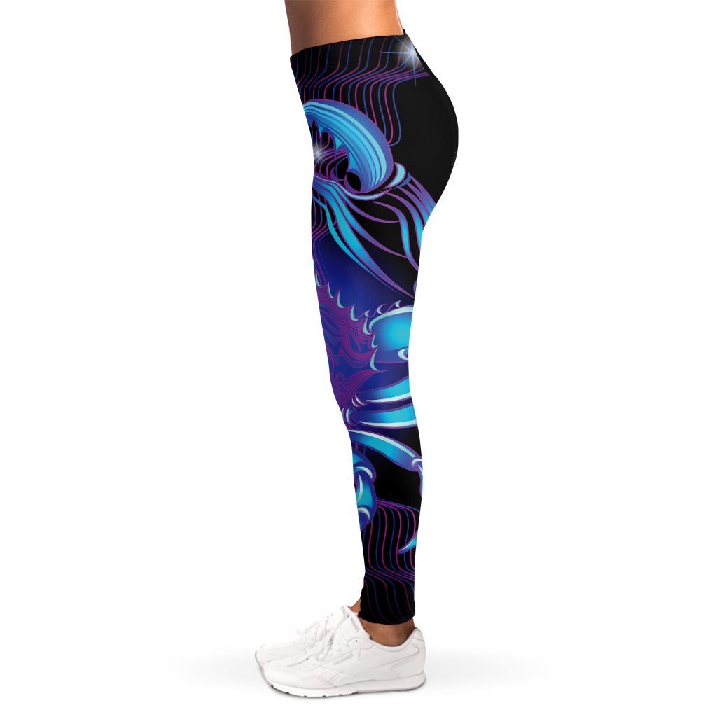 Dark Cancer Zodiac Sign Print Women's Leggings