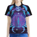 Dark Cancer Zodiac Sign Print Women's Polo Shirt