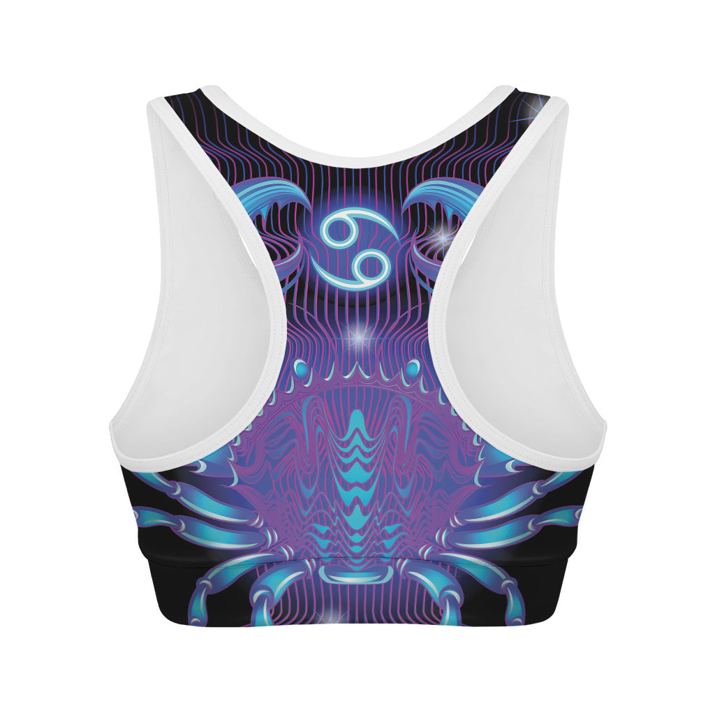 Dark Cancer Zodiac Sign Print Women's Sports Bra