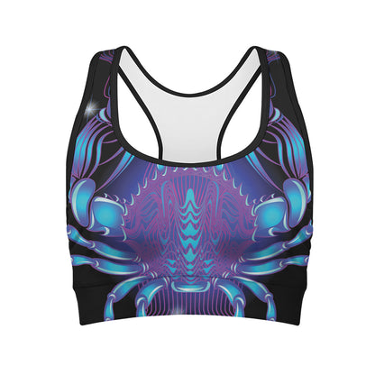Dark Cancer Zodiac Sign Print Women's Sports Bra