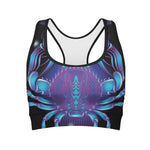 Dark Cancer Zodiac Sign Print Women's Sports Bra