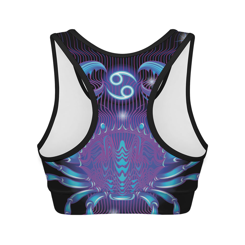 Dark Cancer Zodiac Sign Print Women's Sports Bra
