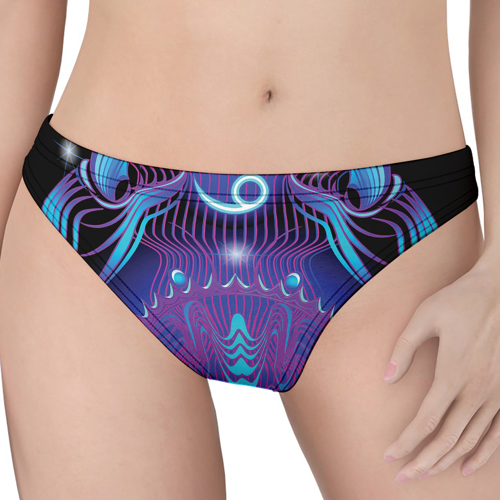 Dark Cancer Zodiac Sign Print Women's Thong