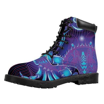 Dark Cancer Zodiac Sign Print Work Boots