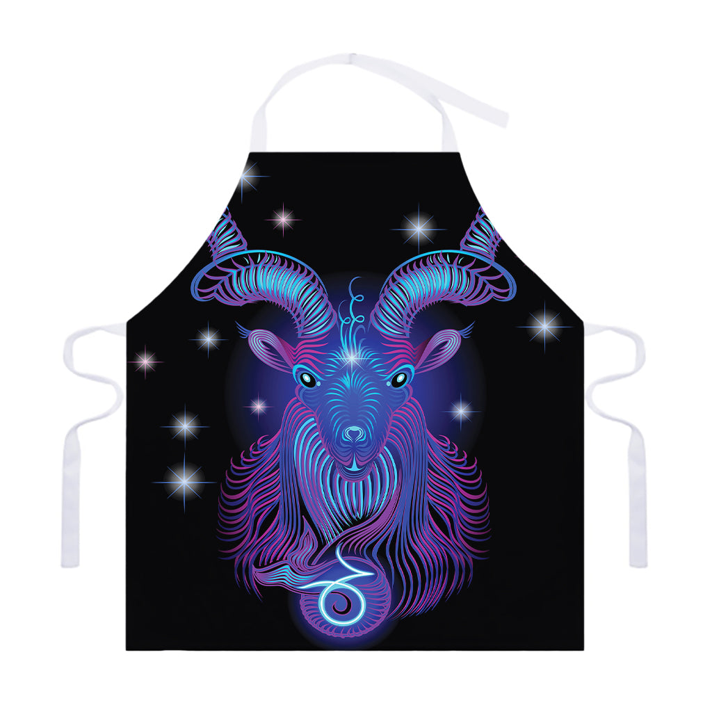 Dark Capricorn Zodiac Sign Print Adjustable Apron