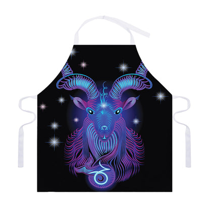 Dark Capricorn Zodiac Sign Print Adjustable Apron