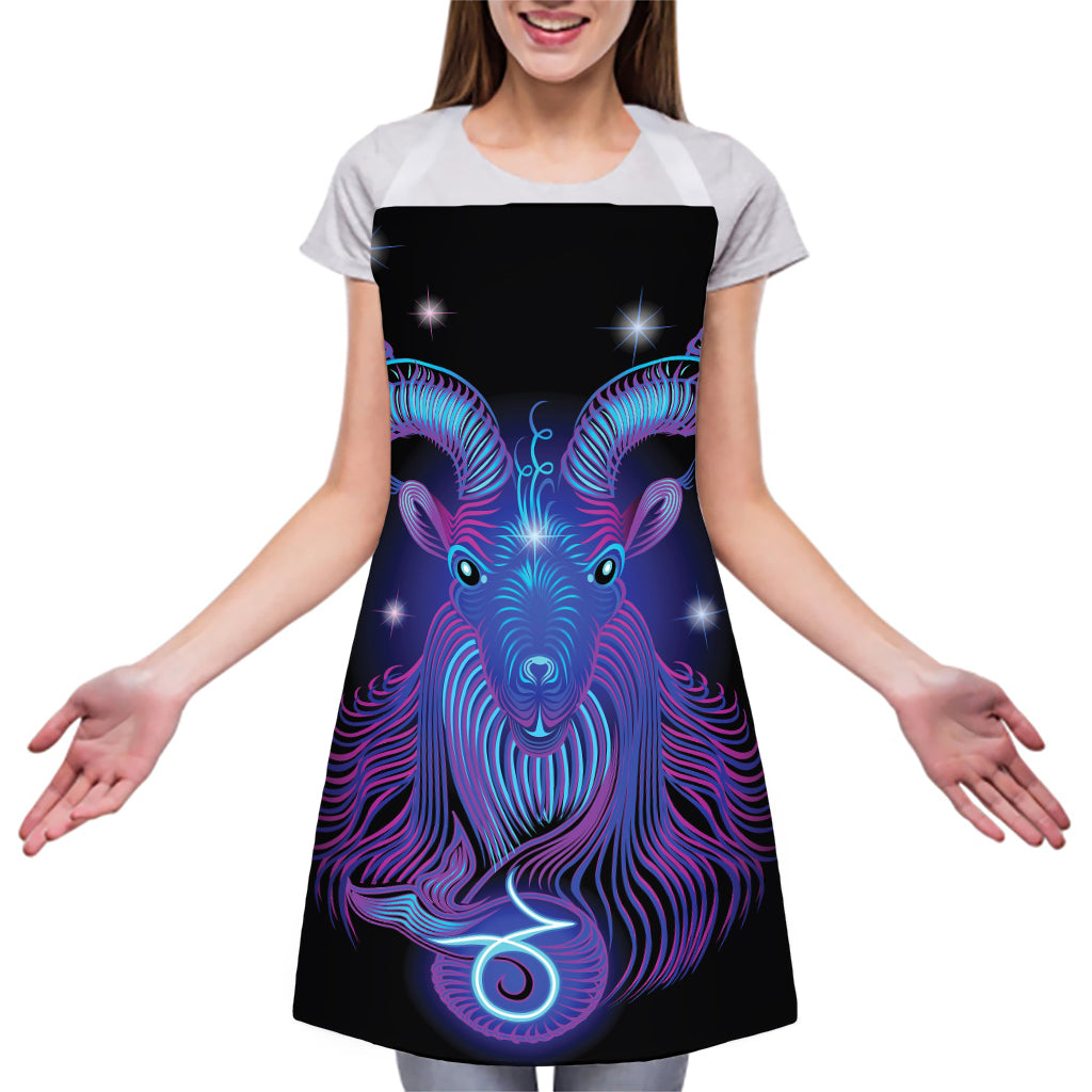 Dark Capricorn Zodiac Sign Print Adjustable Apron