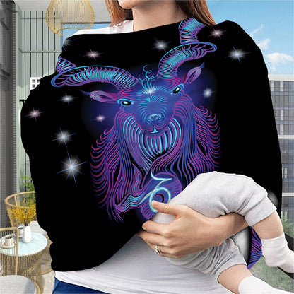 Dark Capricorn Zodiac Sign Print Baby Seat Cover
