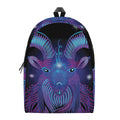 Dark Capricorn Zodiac Sign Print School Backpack