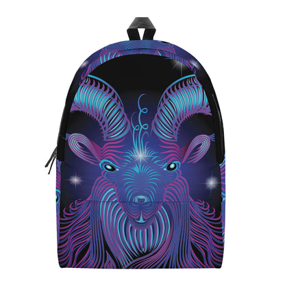 Dark Capricorn Zodiac Sign Print Backpack