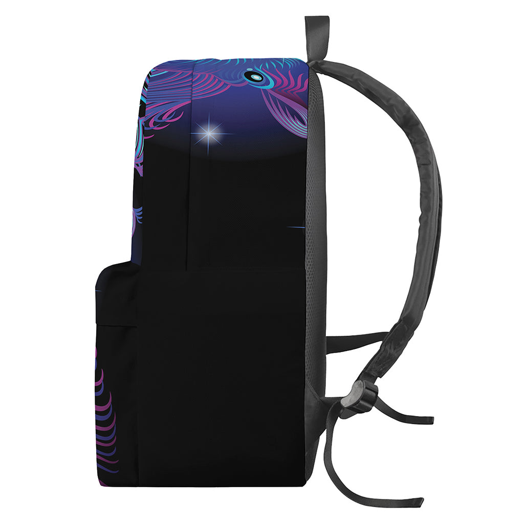Dark Capricorn Zodiac Sign Print Backpack