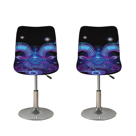 Dark Capricorn Zodiac Sign Print Bar Stool Covers