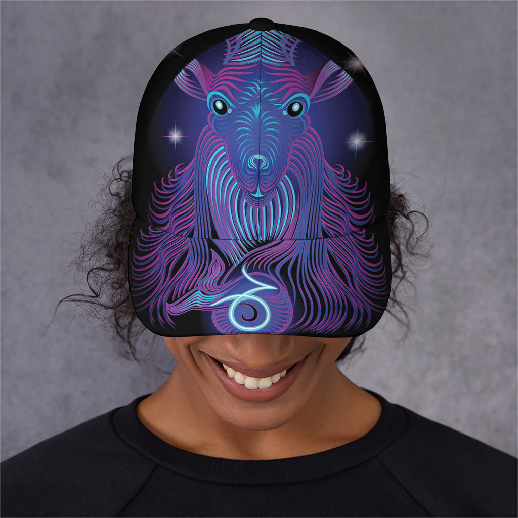 Dark Capricorn Zodiac Sign Print Baseball Cap