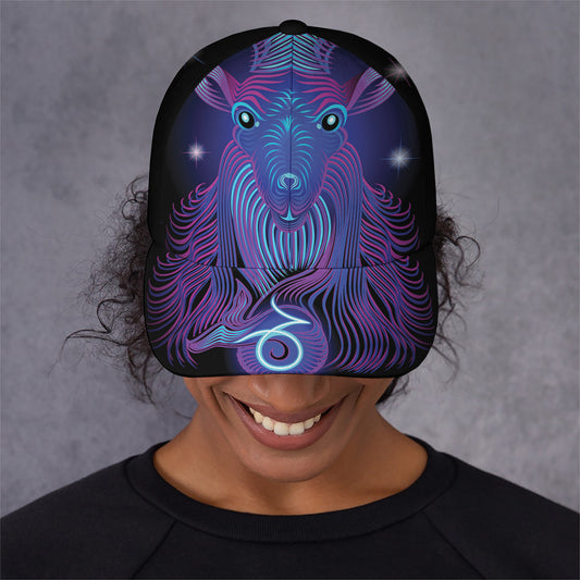 Dark Capricorn Zodiac Sign Print Baseball Cap