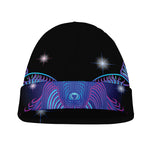 Dark Capricorn Zodiac Sign Print Beanie