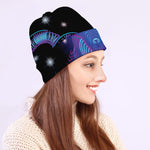 Dark Capricorn Zodiac Sign Print Beanie