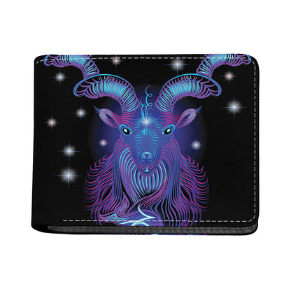 Dark Capricorn Zodiac Sign Print Bifold Wallet