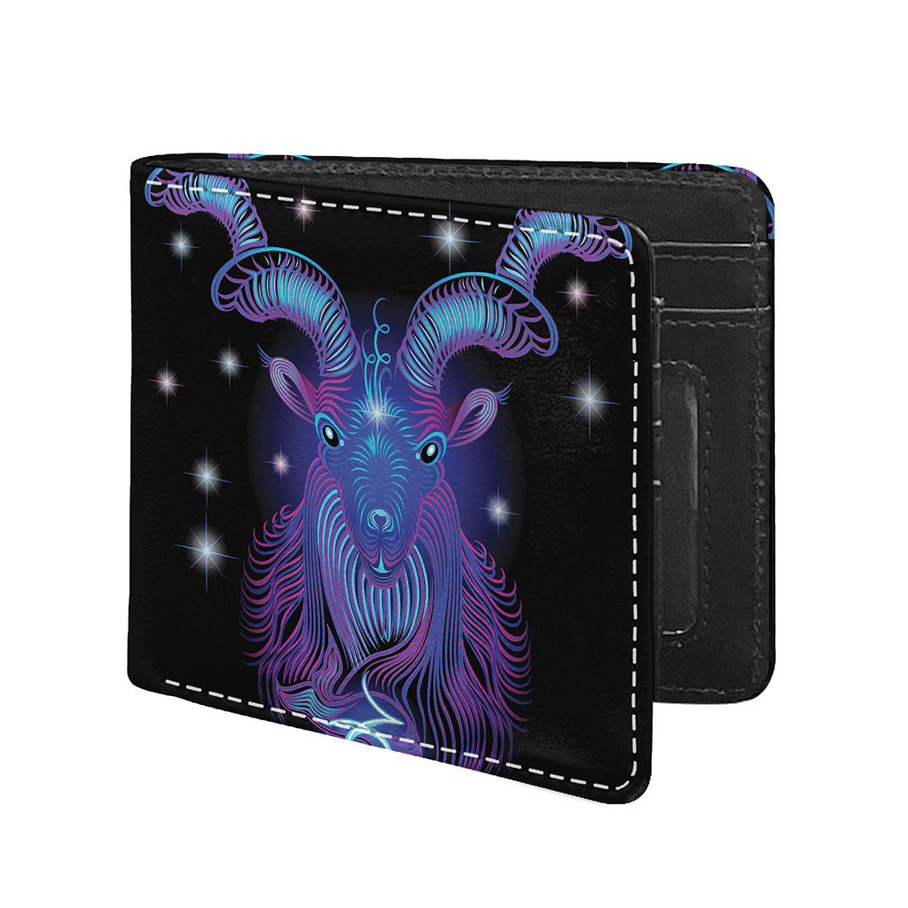 Dark Capricorn Zodiac Sign Print Bifold Wallet
