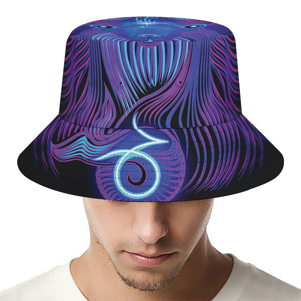 Dark Capricorn Zodiac Sign Print Bucket Hat