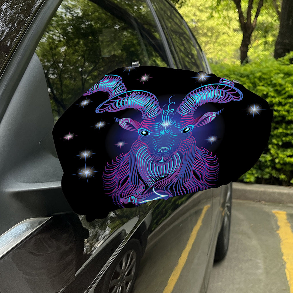 Dark Capricorn Zodiac Sign Print Car Side Mirror Covers