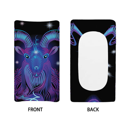 Dark Capricorn Zodiac Sign Print Changing Pad Cover