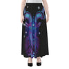 Dark Capricorn Zodiac Sign Print Chiffon Maxi Skirt