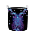 Dark Capricorn Zodiac Sign Print Collapsible Laundry Basket