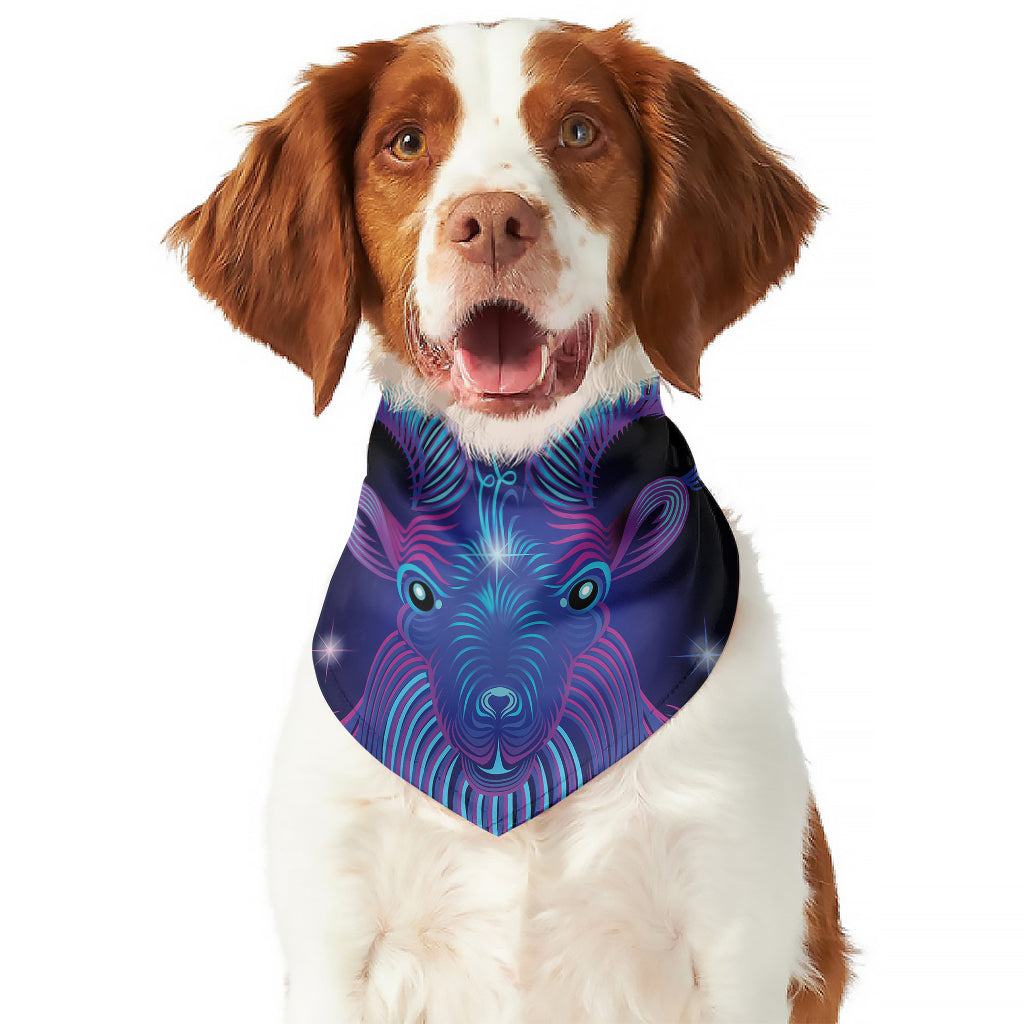 Dark Capricorn Zodiac Sign Print Dog Bandana