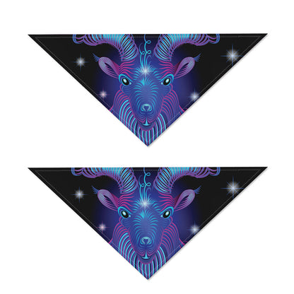 Dark Capricorn Zodiac Sign Print Dog Bandana