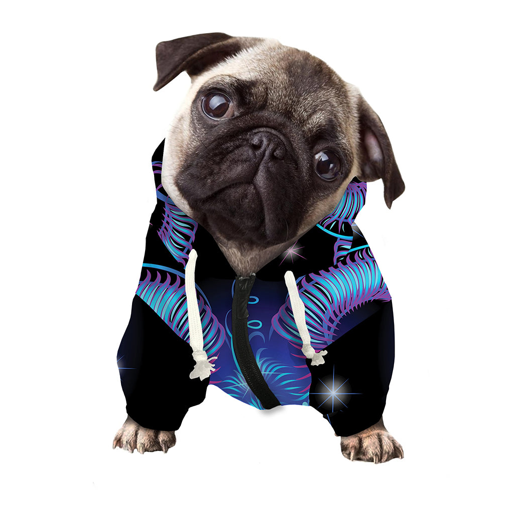 Dark Capricorn Zodiac Sign Print Dog Zip Up Hoodie