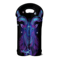 Dark Capricorn Zodiac Sign Print Double Neoprene Wine Tote