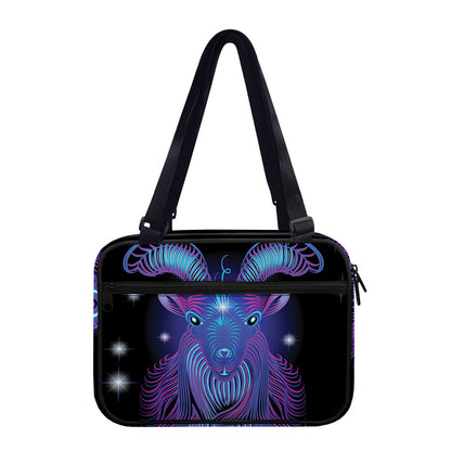 Dark Capricorn Zodiac Sign Print Double Strap Bible Bag