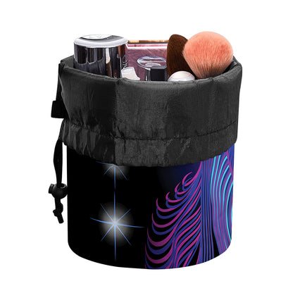 Dark Capricorn Zodiac Sign Print Drawstring Makeup Bag