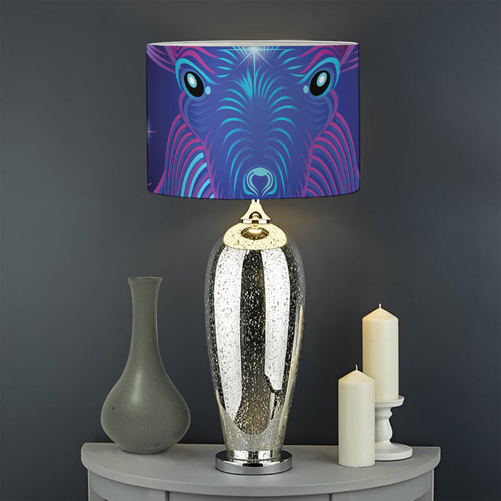 Dark Capricorn Zodiac Sign Print Drum Lamp Shade