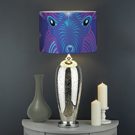 Dark Capricorn Zodiac Sign Print Drum Lamp Shade