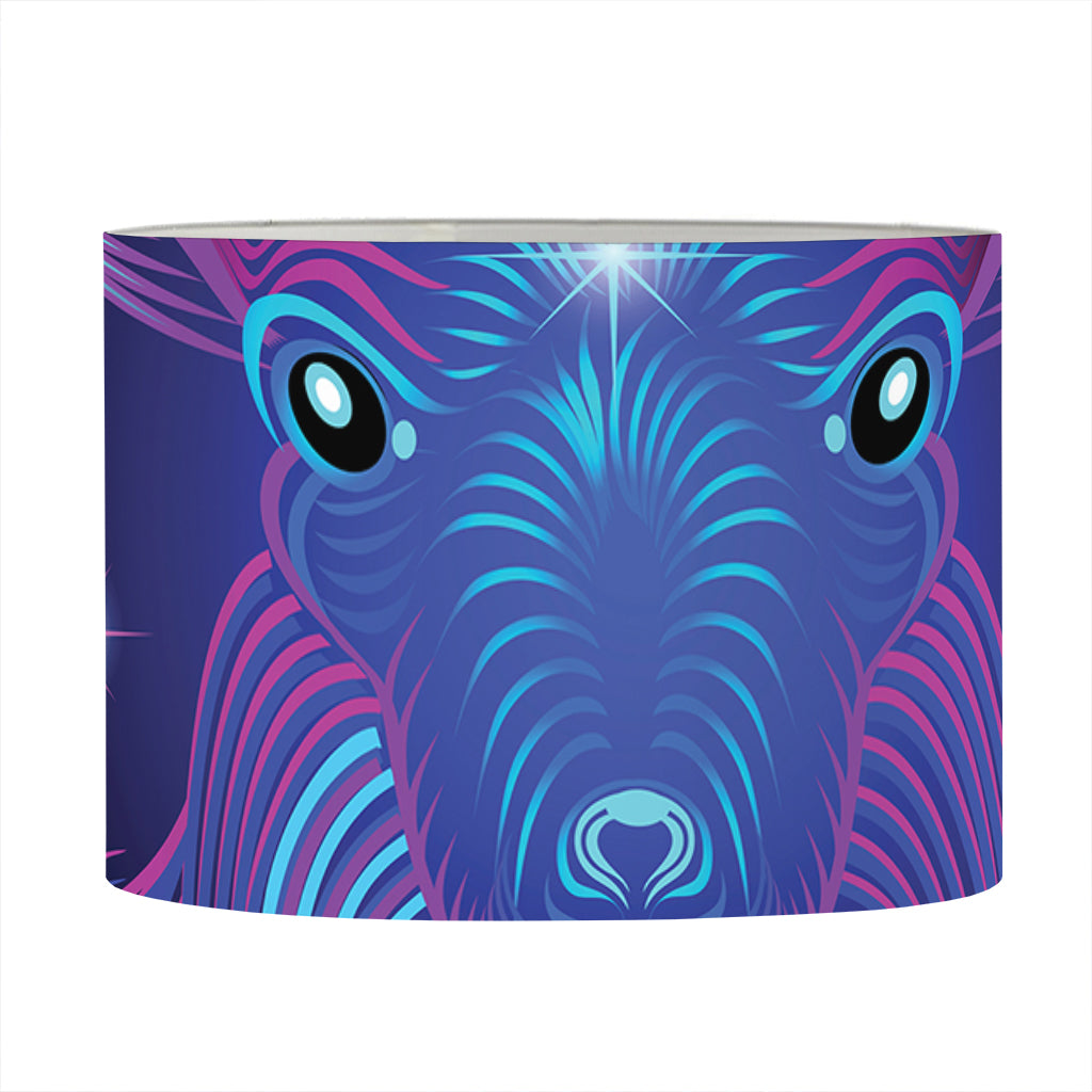 Dark Capricorn Zodiac Sign Print Drum Lamp Shade