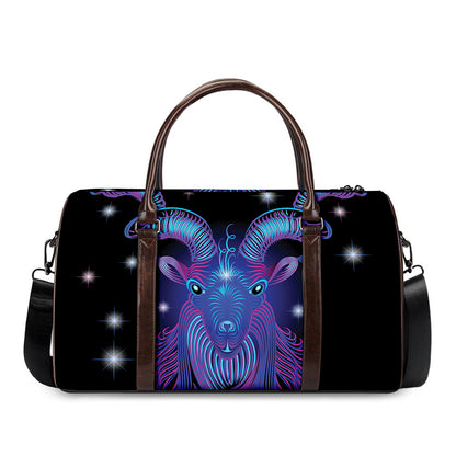 Dark Capricorn Zodiac Sign Print Duffle Bag