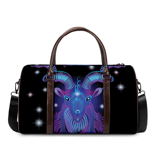 Dark Capricorn Zodiac Sign Print Duffle Bag