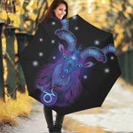 Dark Capricorn Zodiac Sign Print Foldable Umbrella