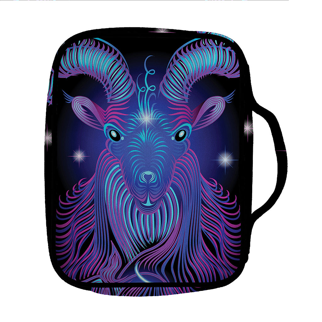 Dark Capricorn Zodiac Sign Print Front Pocket Bible Bag
